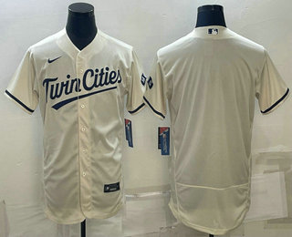 Mens Minnesota Twins Blank Cream 2022 City Connect Flex Base Stitched Jersey->->MLB Jersey